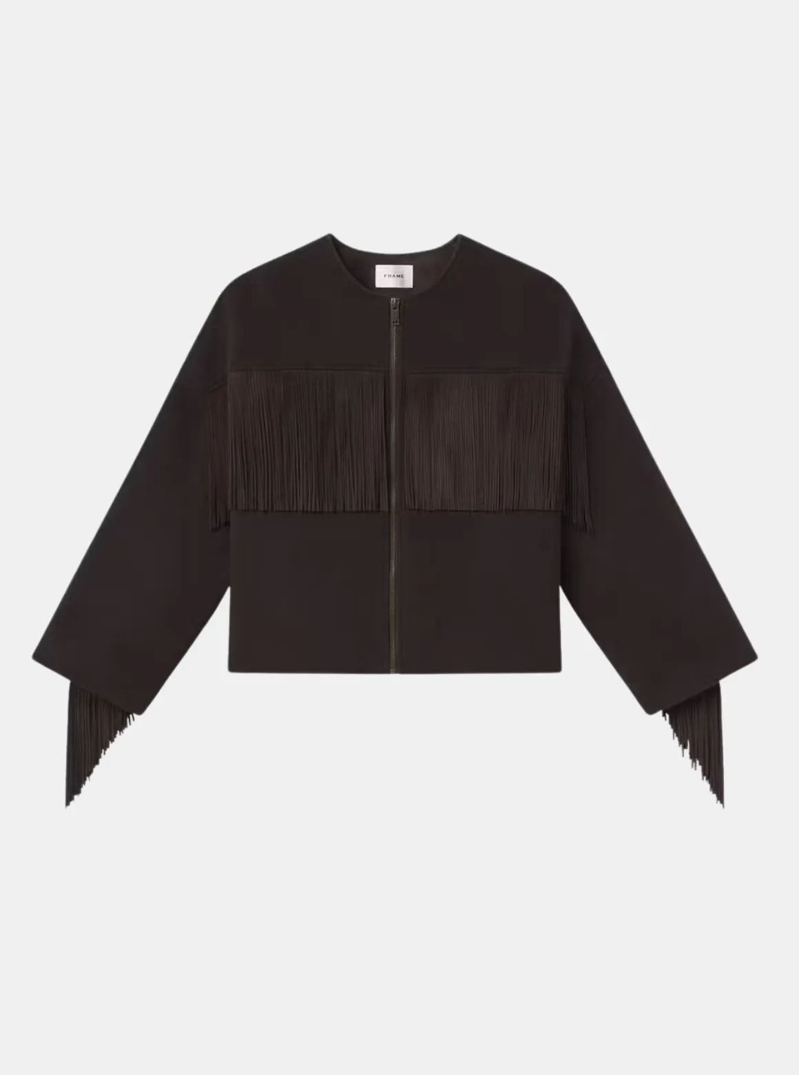 Mix Suede Fringe Coat
