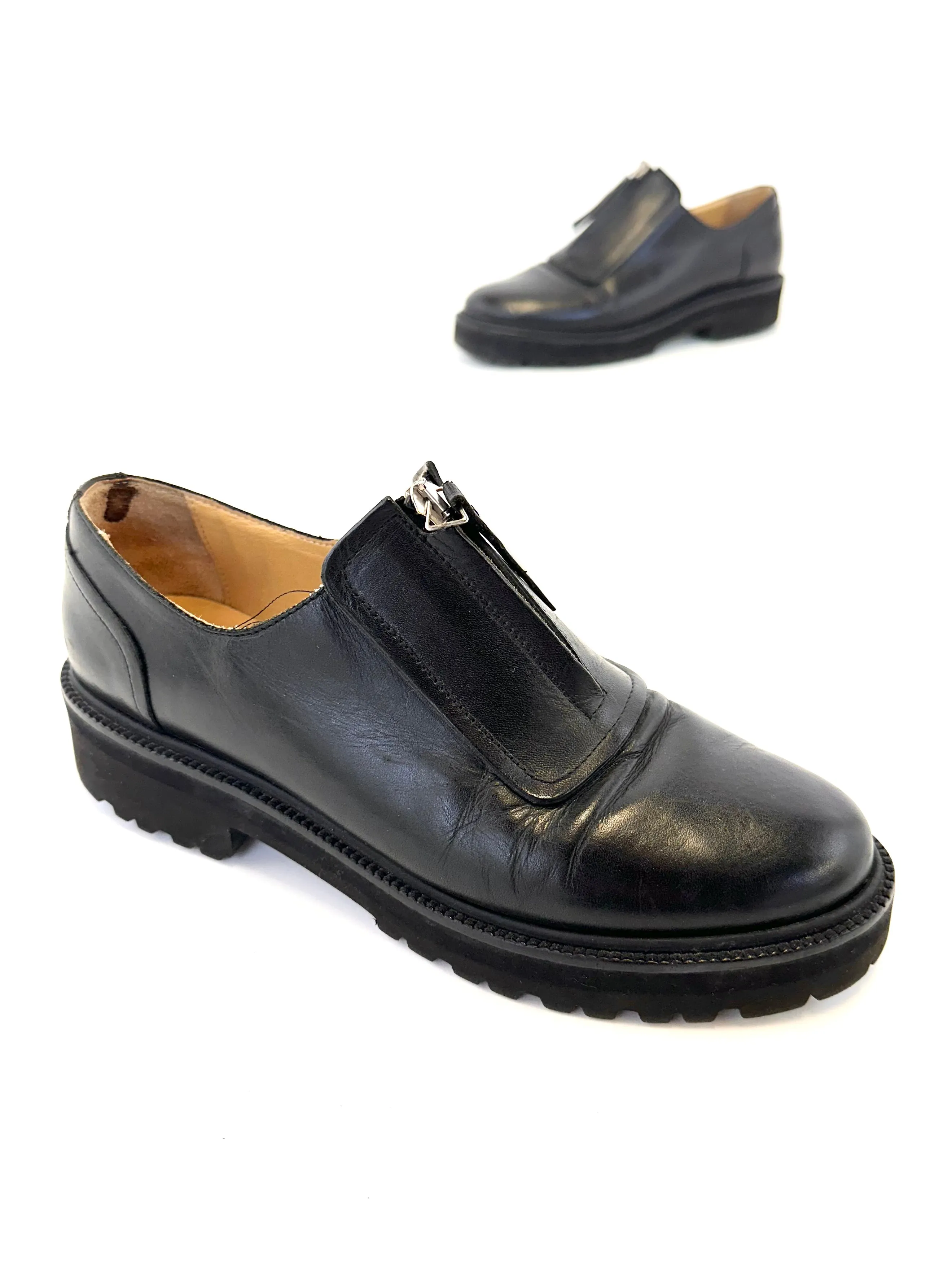 MM6 Leather Zip Oxfords
