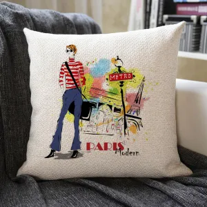 Modern Girl Linen Pillowcase