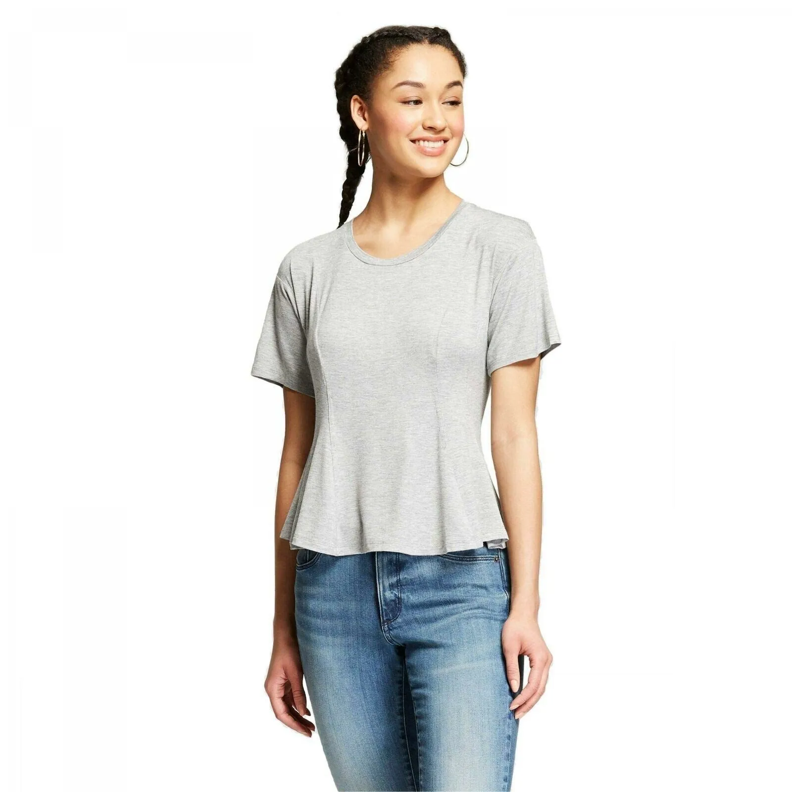 Mossimo Women's Short Sleeve Flowy Peplum T-Shirt