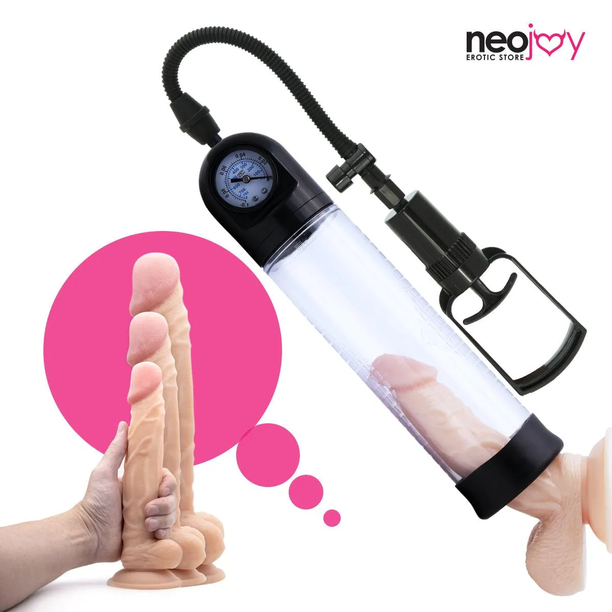 Neojoy Sexual Enhancer TPE Male Penis Pump With Guage