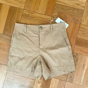 NEW Vince Casual Linen Shorts in Almond Beige, Size 12
