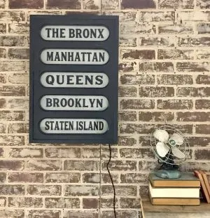 New York 5 Borough Train Station Lighted Sign