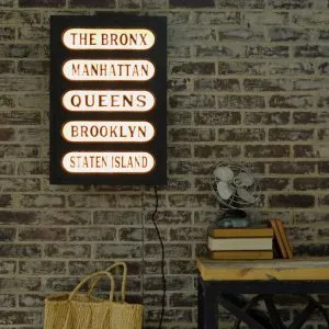 New York 5 Borough Train Station Lighted Sign