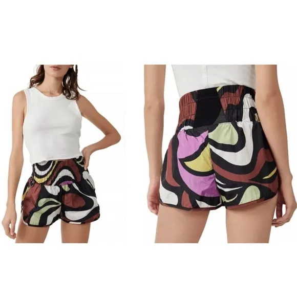 New🌟Free People Movement-The Way Home Printed Shorts-Jungle Swirl Combo