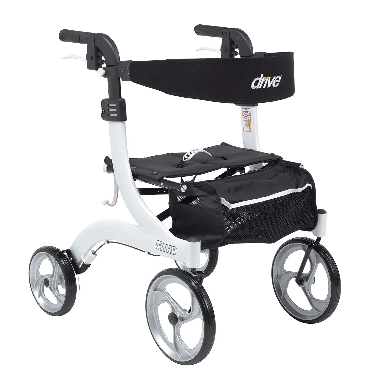 Nitro Aluminum Rollator, Hemi Height, 10" Casters
