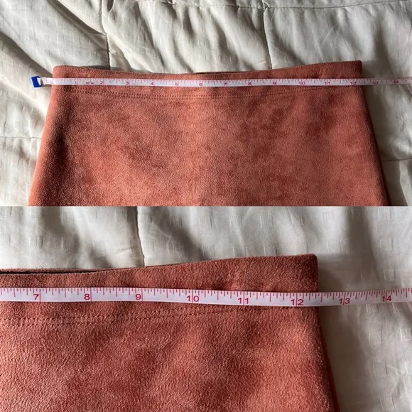 NWT BCBGMAXAZRIA Lyric Faux Suede Pencil Skirt XS Rose Dawn