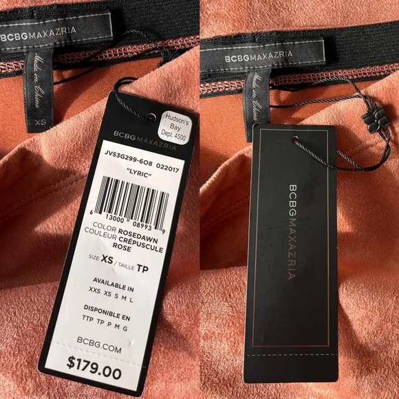 NWT BCBGMAXAZRIA Lyric Faux Suede Pencil Skirt XS Rose Dawn