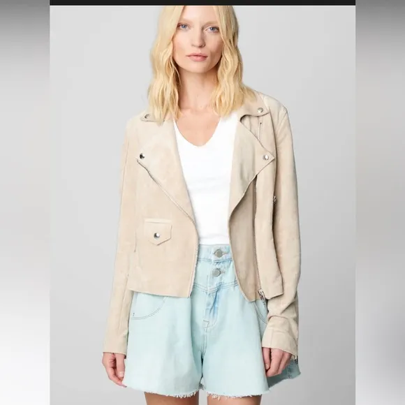 NWT BLANK NYC BRICKWALLFaux Suede Moto Jacket size Medium