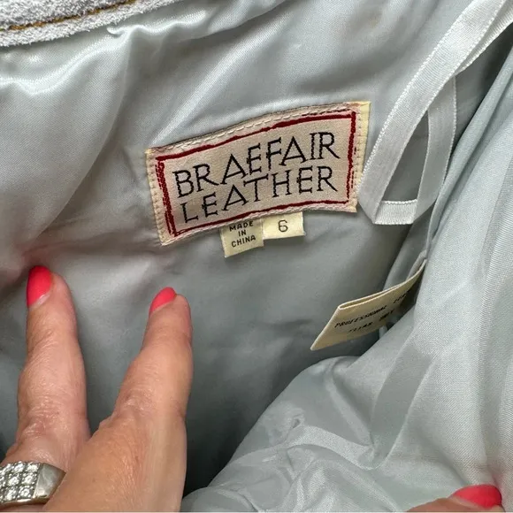 NWT Braefair Leather white suede leather skirt size 6 Style D95314