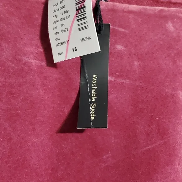 NWT Lane Bryant Size 18 Pink 100% Suede Skirt At Knee Washable Business Office