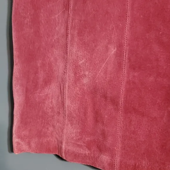 NWT Lane Bryant Size 18 Pink 100% Suede Skirt At Knee Washable Business Office