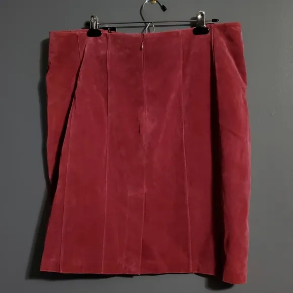 NWT Lane Bryant Size 18 Pink 100% Suede Skirt At Knee Washable Business Office