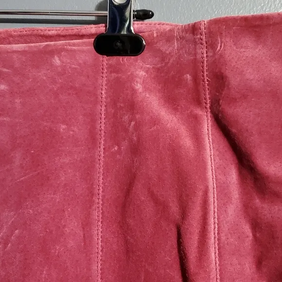 NWT Lane Bryant Size 18 Pink 100% Suede Skirt At Knee Washable Business Office