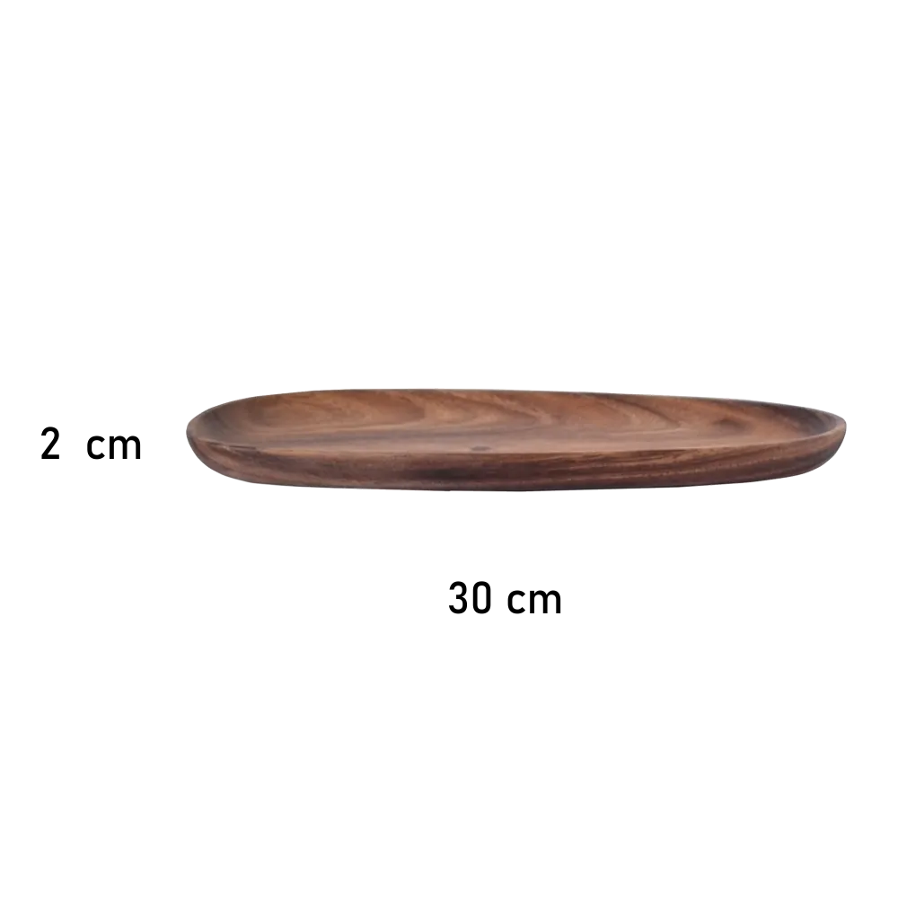 Oblong Hard Wood Snack Tray