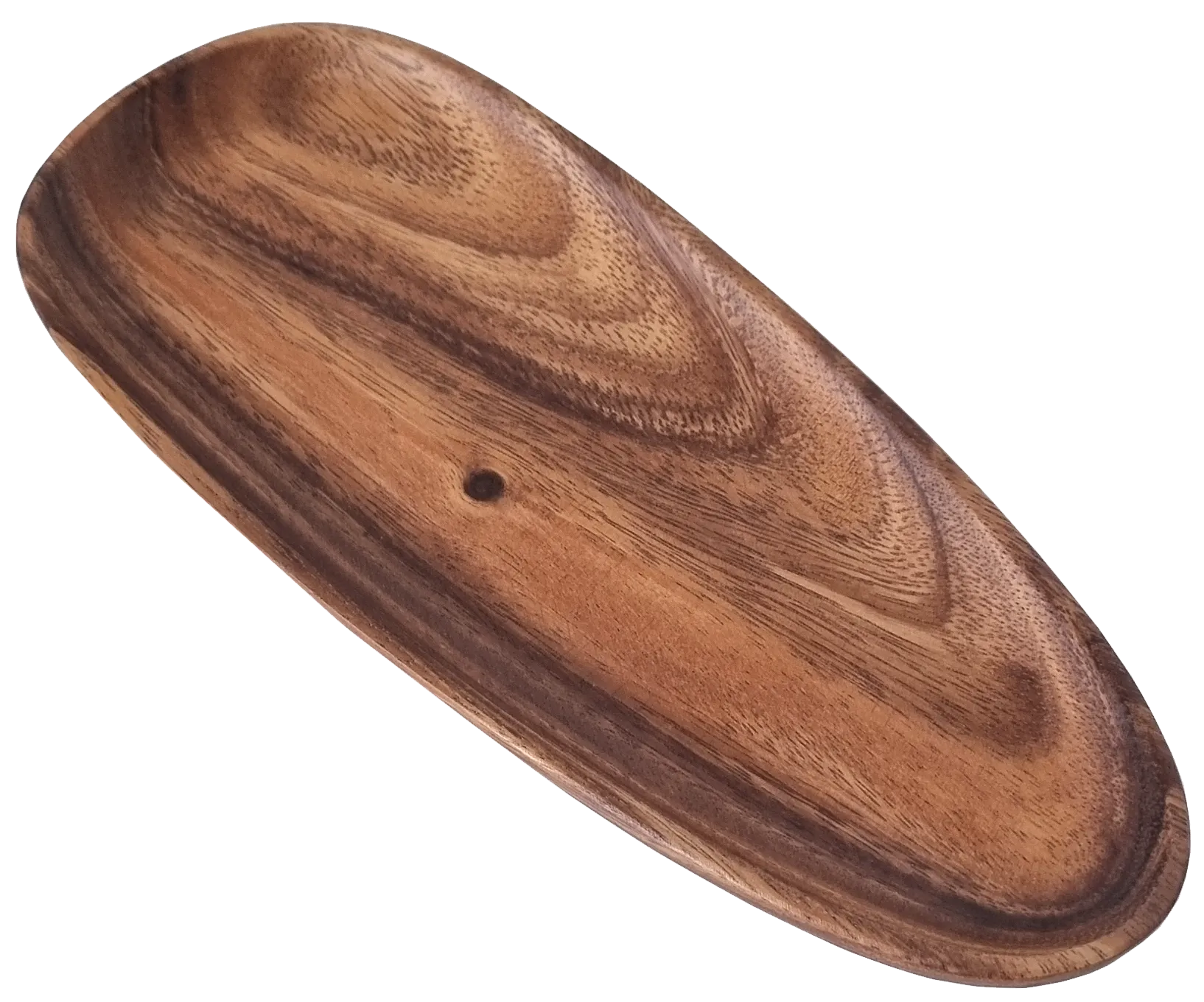 Oblong Hard Wood Snack Tray