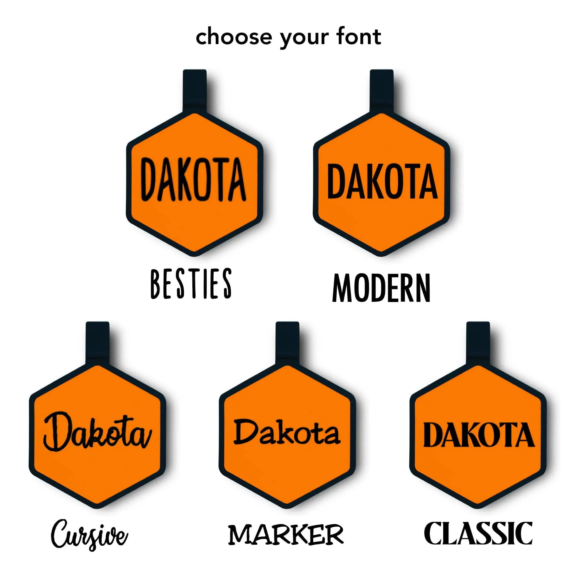 Orange Silicone ID Tag