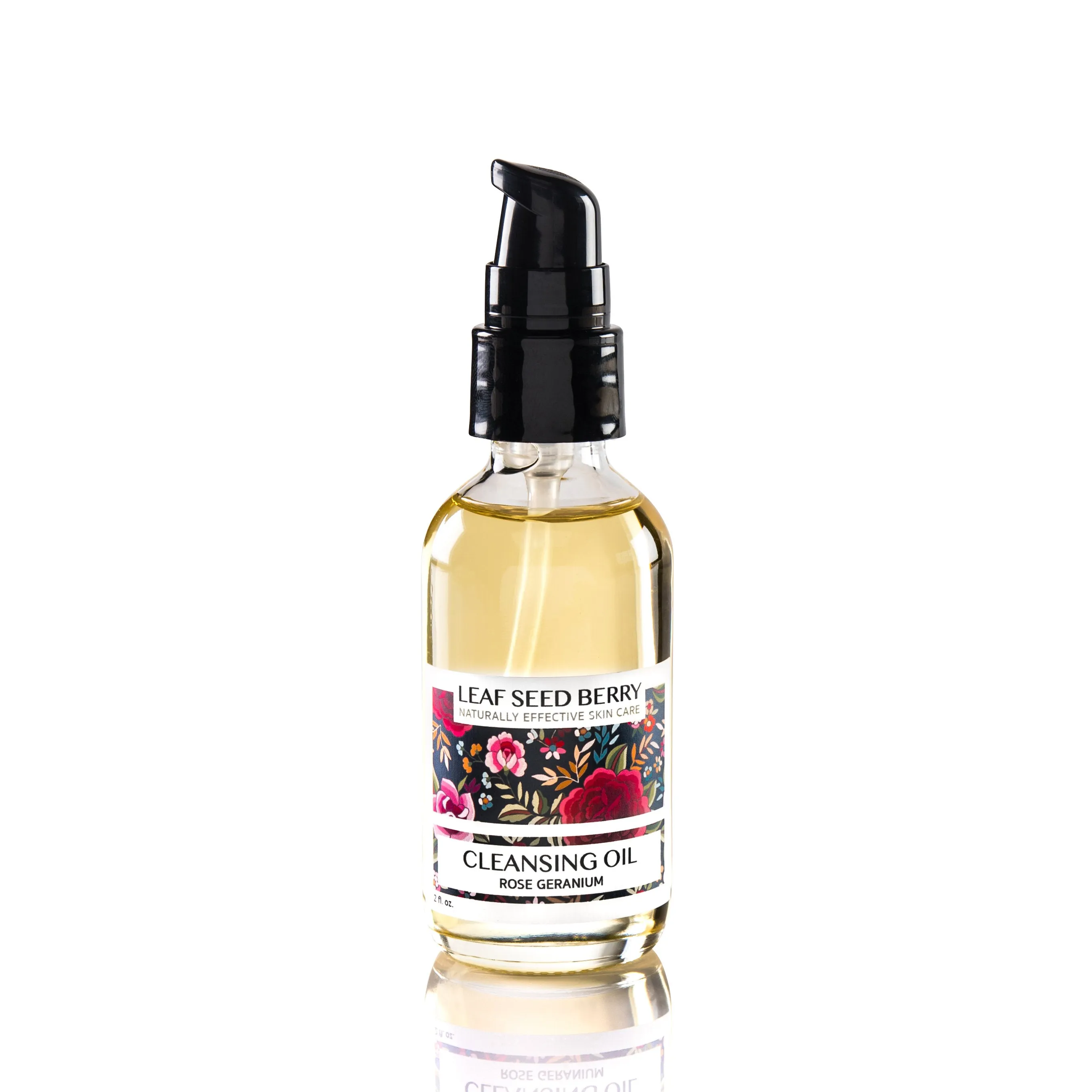 Organic Cleansing Oil with Rose Geranium, Vegan Cleanser, Organic Facial Cleanser, Makeup Remover,