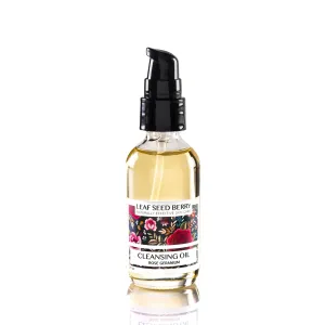 Organic Cleansing Oil with Rose Geranium, Vegan Cleanser, Organic Facial Cleanser, Makeup Remover,