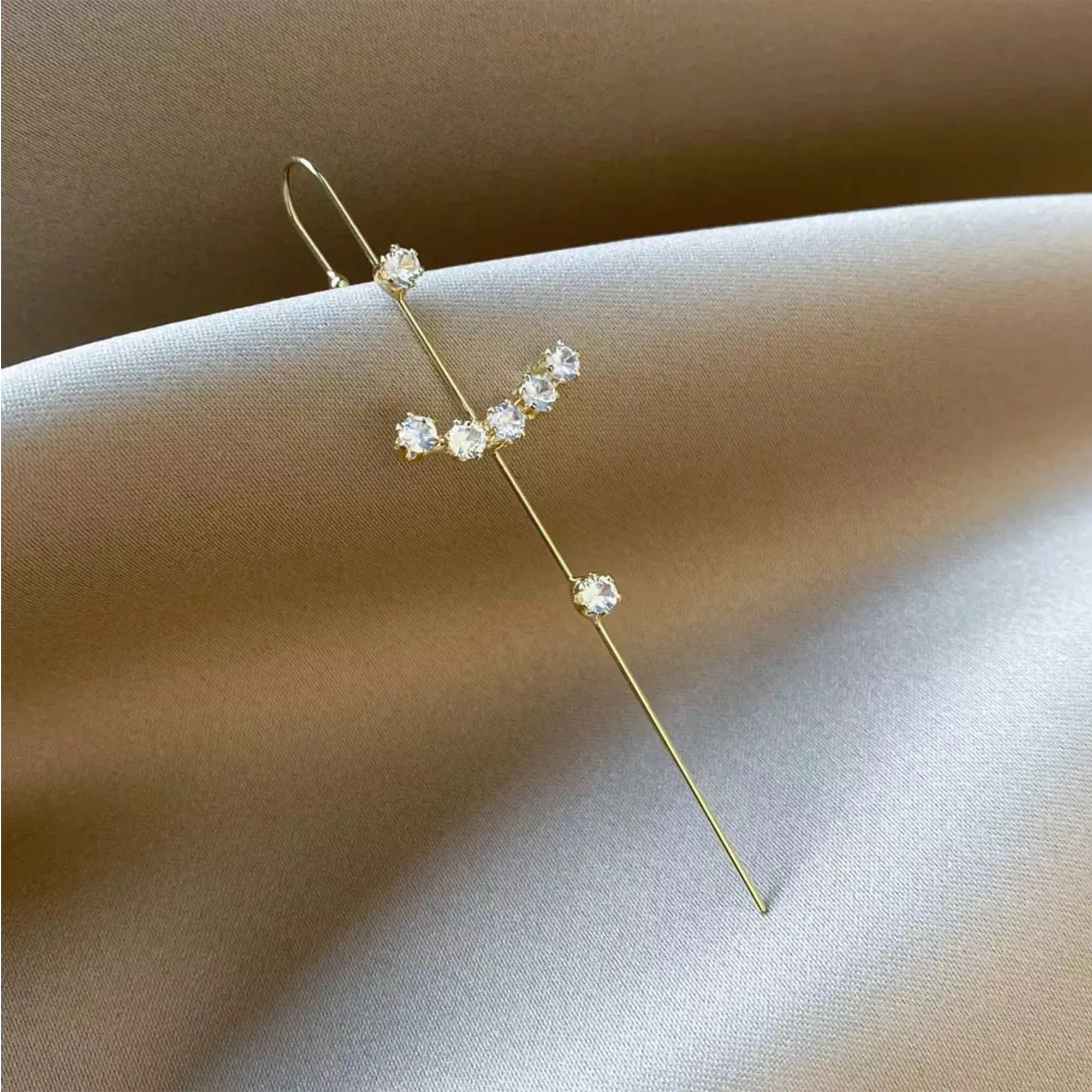Pack Of 3 Zircon Studded And Thunderbolt Ear Cuff