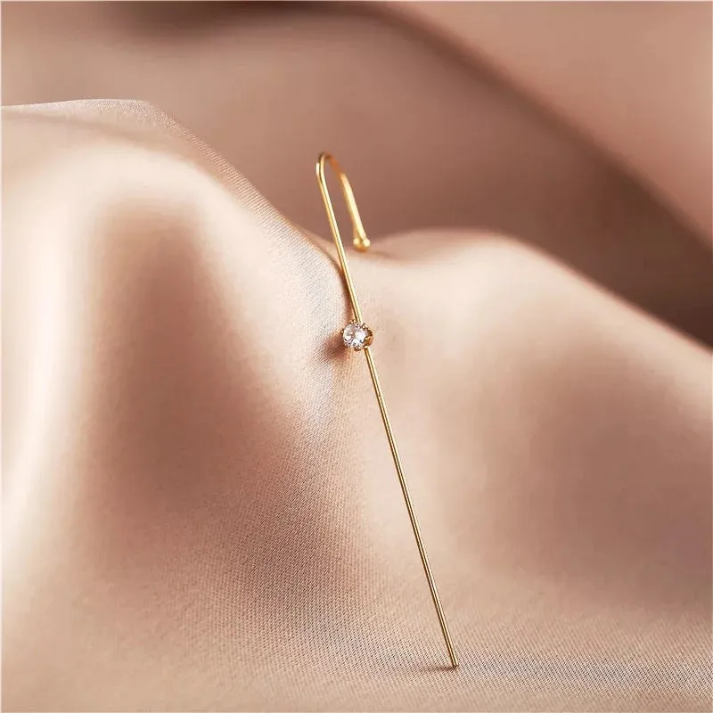 Pack Of 3 Zircon Studded And Thunderbolt Ear Cuff