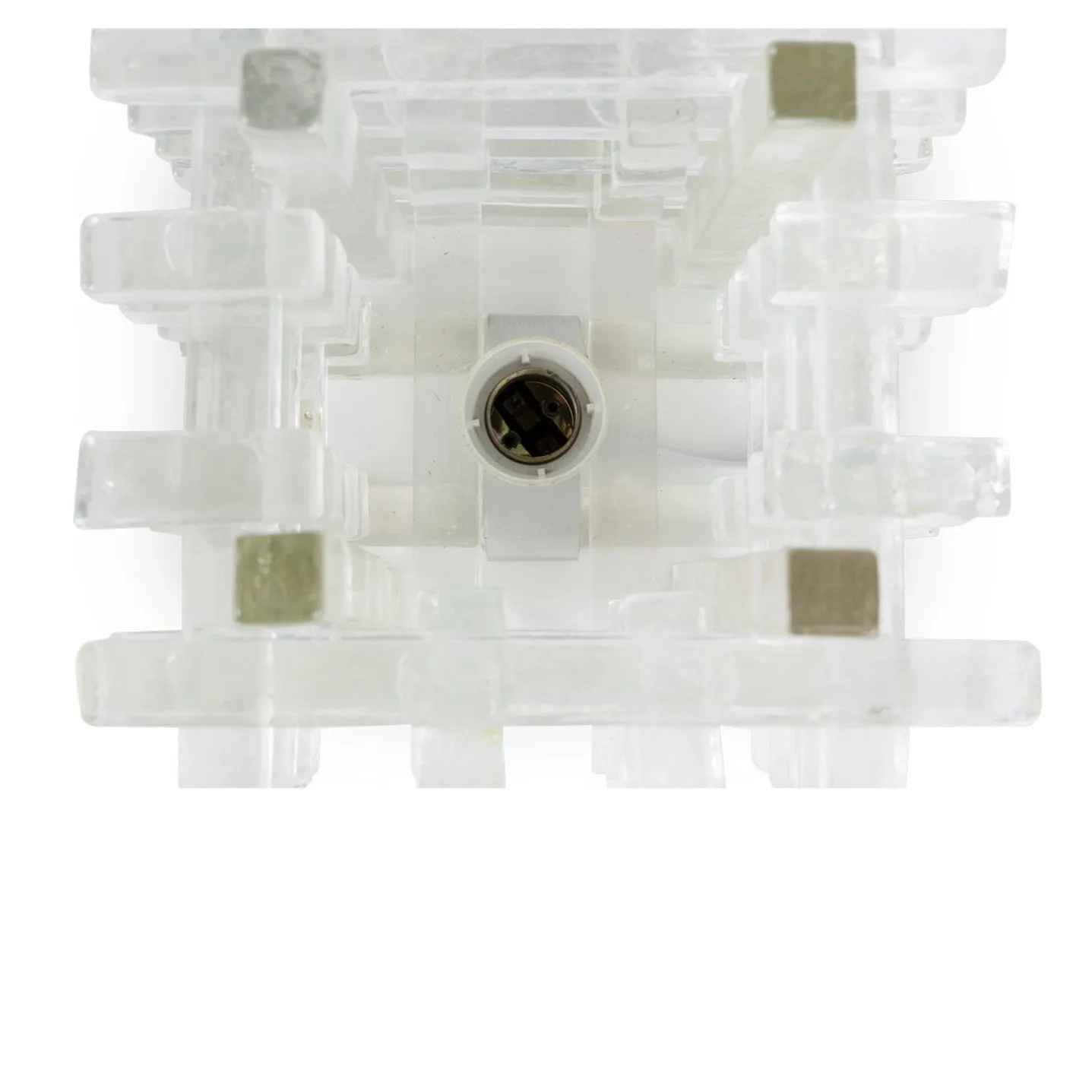 Pair Of Glass Cube Lamps