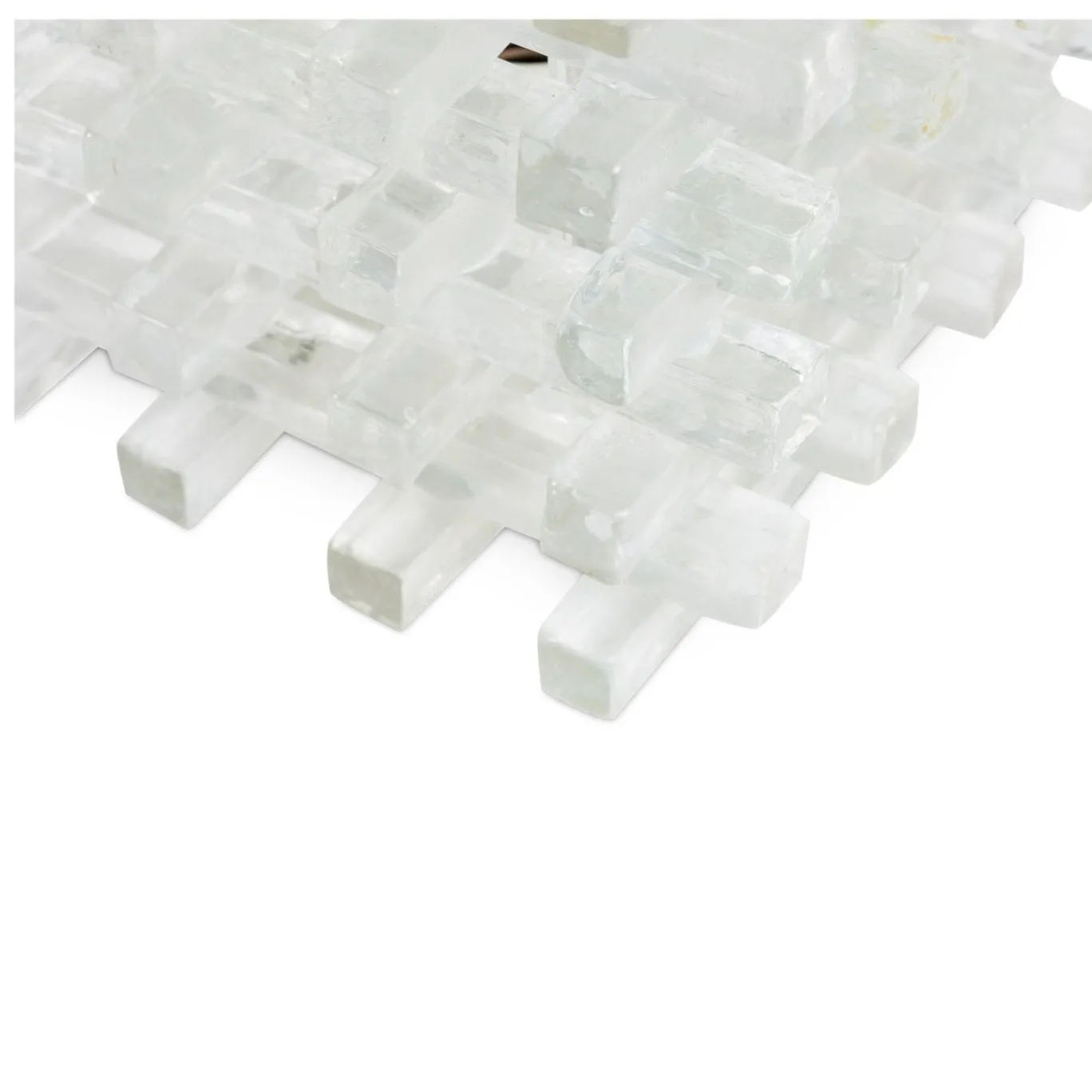 Pair Of Glass Cube Lamps