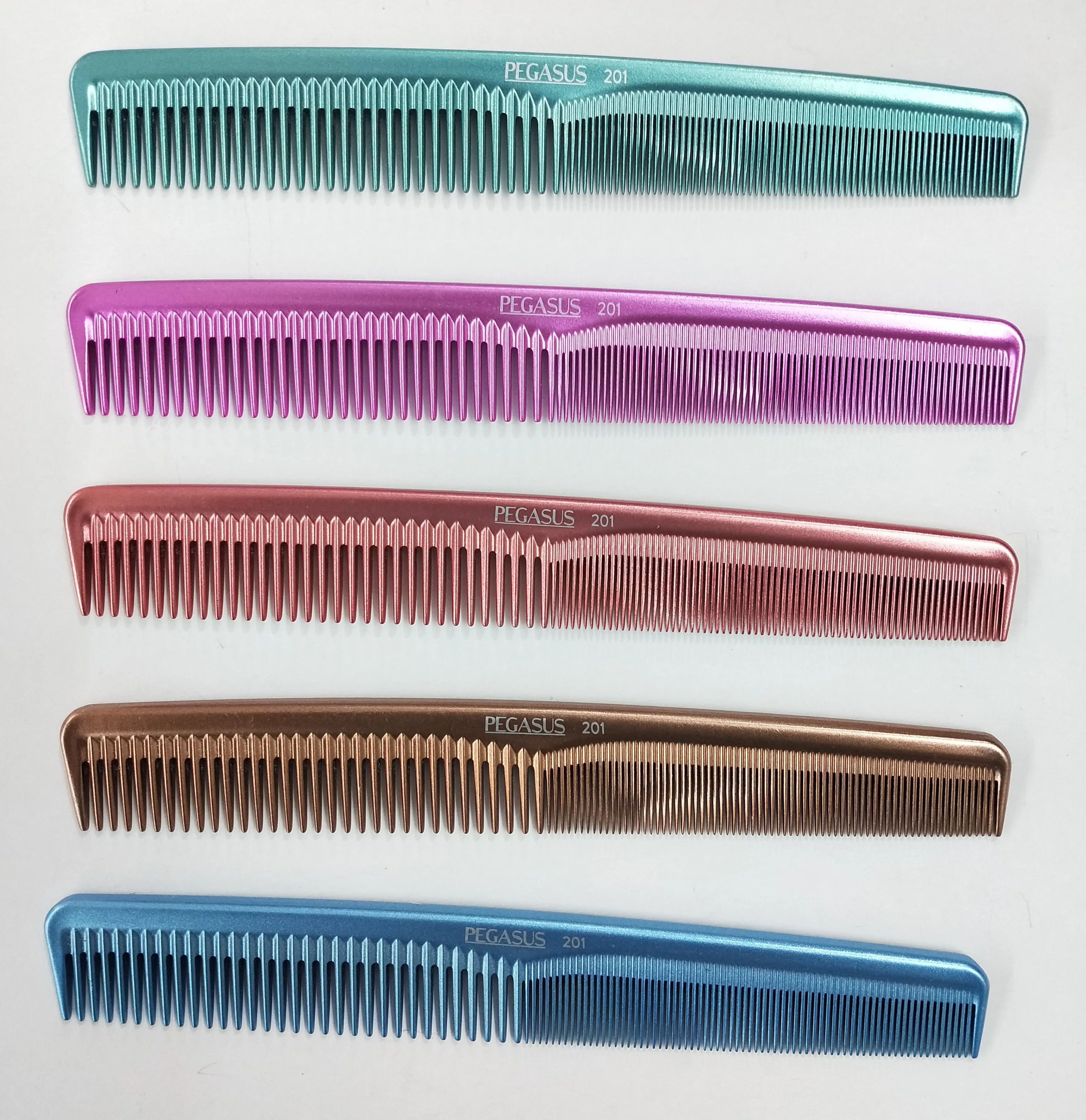 Pegasus MICOLOR 201, 7in Hard Rubber Hair Detangling/Trimmer Comb, Handmade, Seamless, Smooth Edges, Anti Static, Heat and Chemically Resistant, Wet Hair, Everyday Grooming Comb | Peines de goma dura - Copper