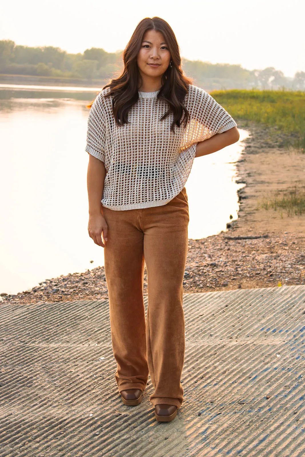 Pieces Fishnet Sweater Tee