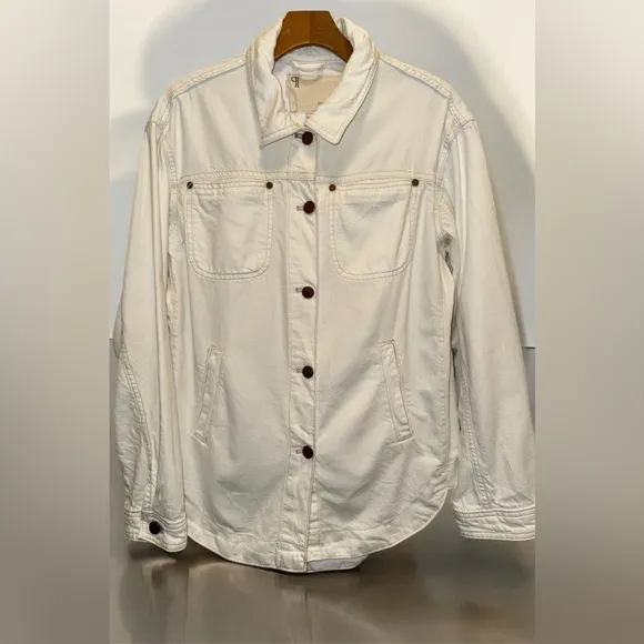PILCRO Anthropologie Off White Shirt Jacket size S