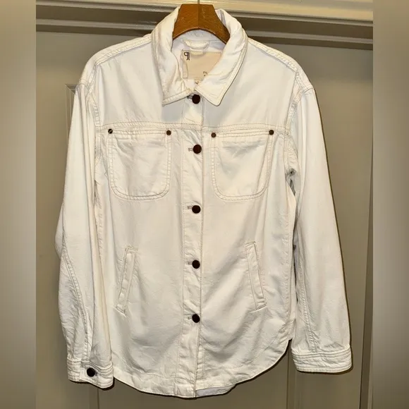 PILCRO Anthropologie Off White Shirt Jacket size S