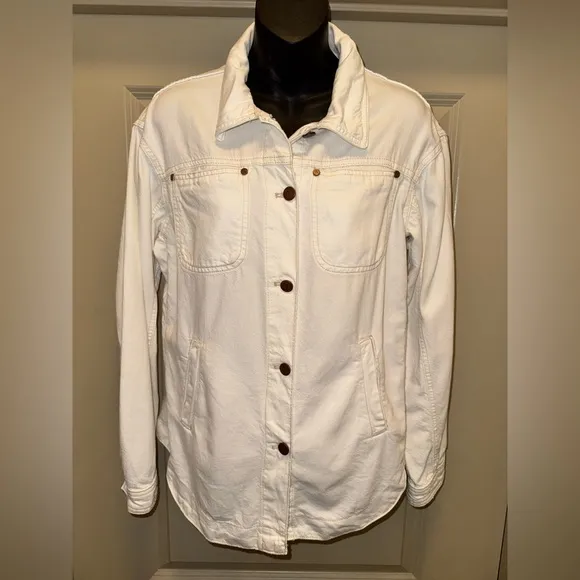 PILCRO Anthropologie Off White Shirt Jacket size S