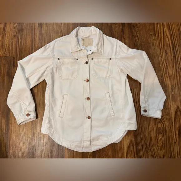PILCRO Anthropologie Off White Shirt Jacket size S