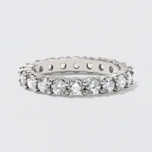 Platinum Diamond Eternity Wedding Band - Polished 3mm
