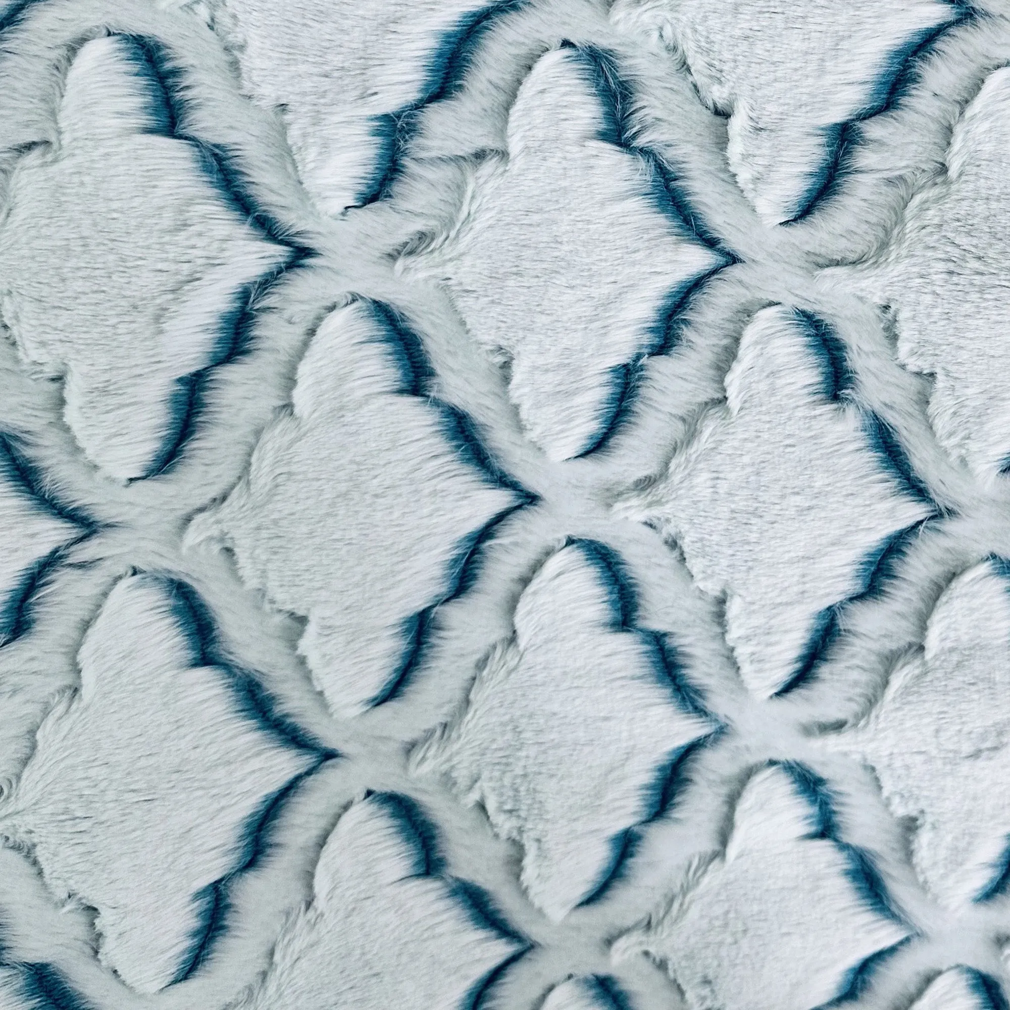 Plutus Light Blue Diamond Animal Faux Fur Luxury Throw Pillow