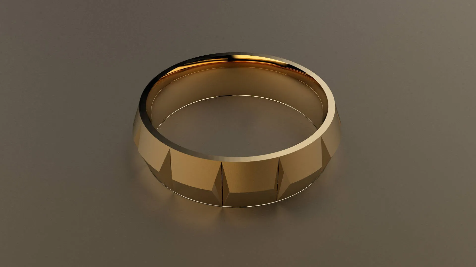 Polished Yellow Gold 6mm Knife Edge Segmented Wedding Band