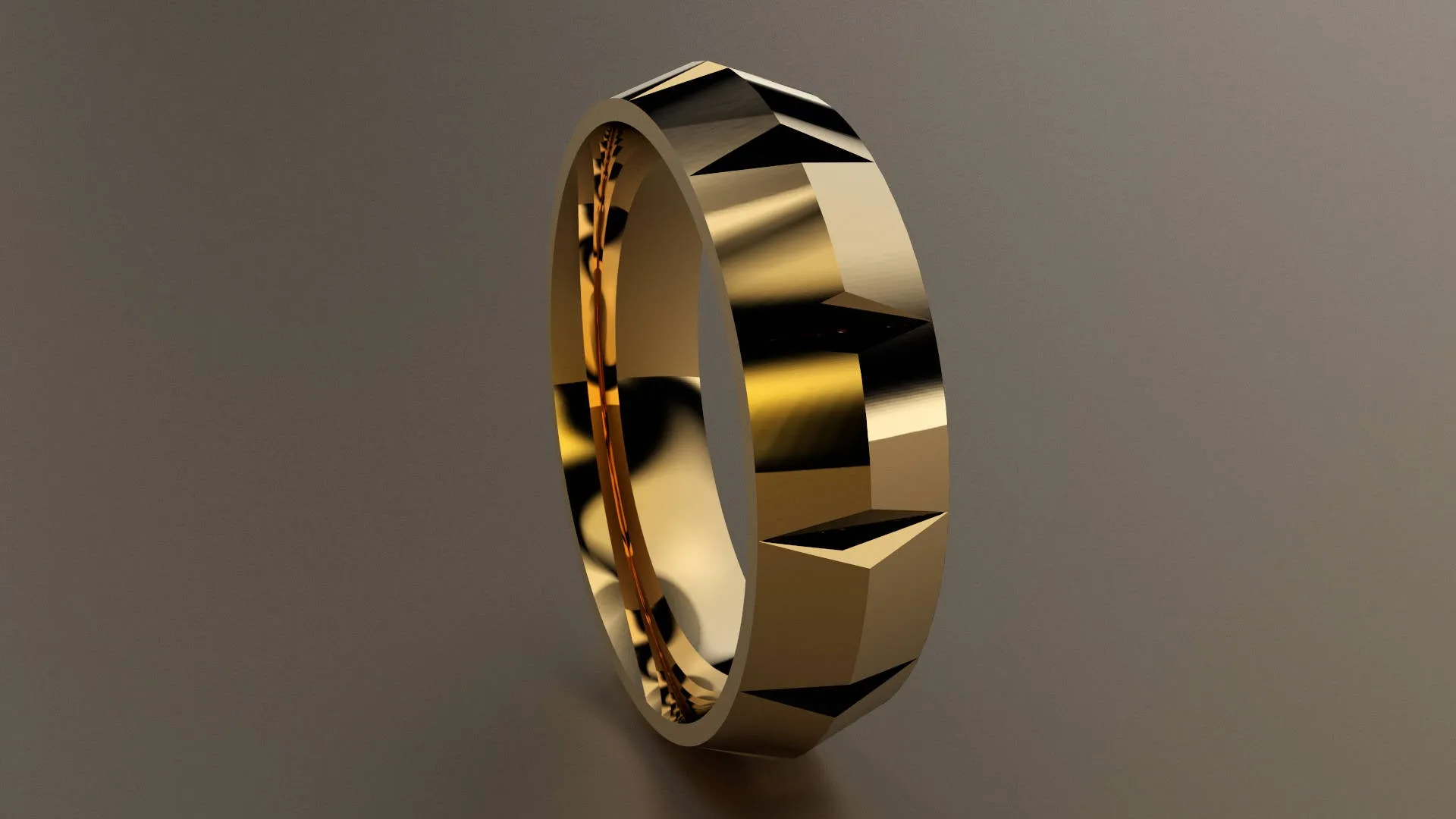 Polished Yellow Gold 6mm Knife Edge Segmented Wedding Band