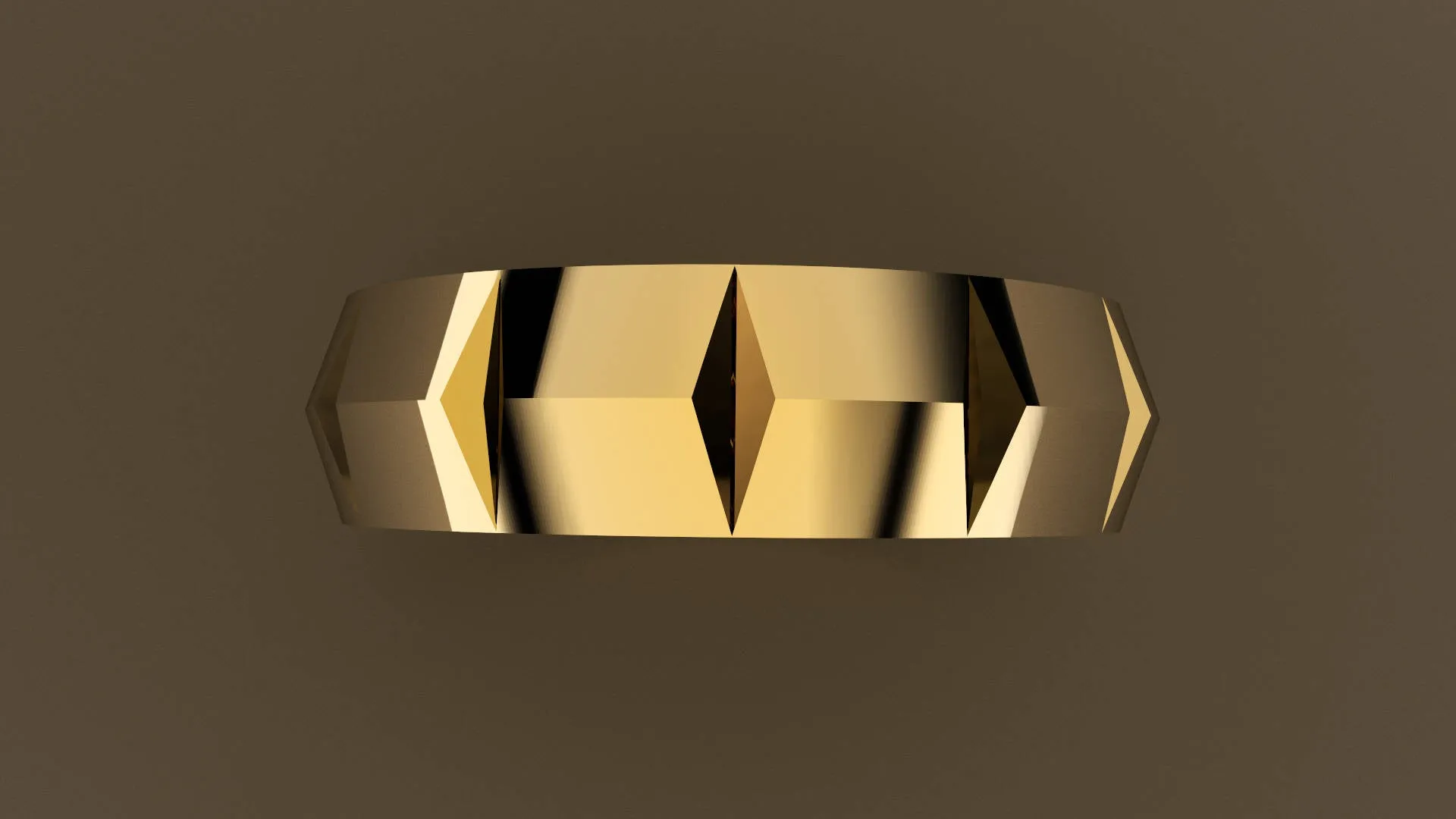 Polished Yellow Gold 6mm Knife Edge Segmented Wedding Band