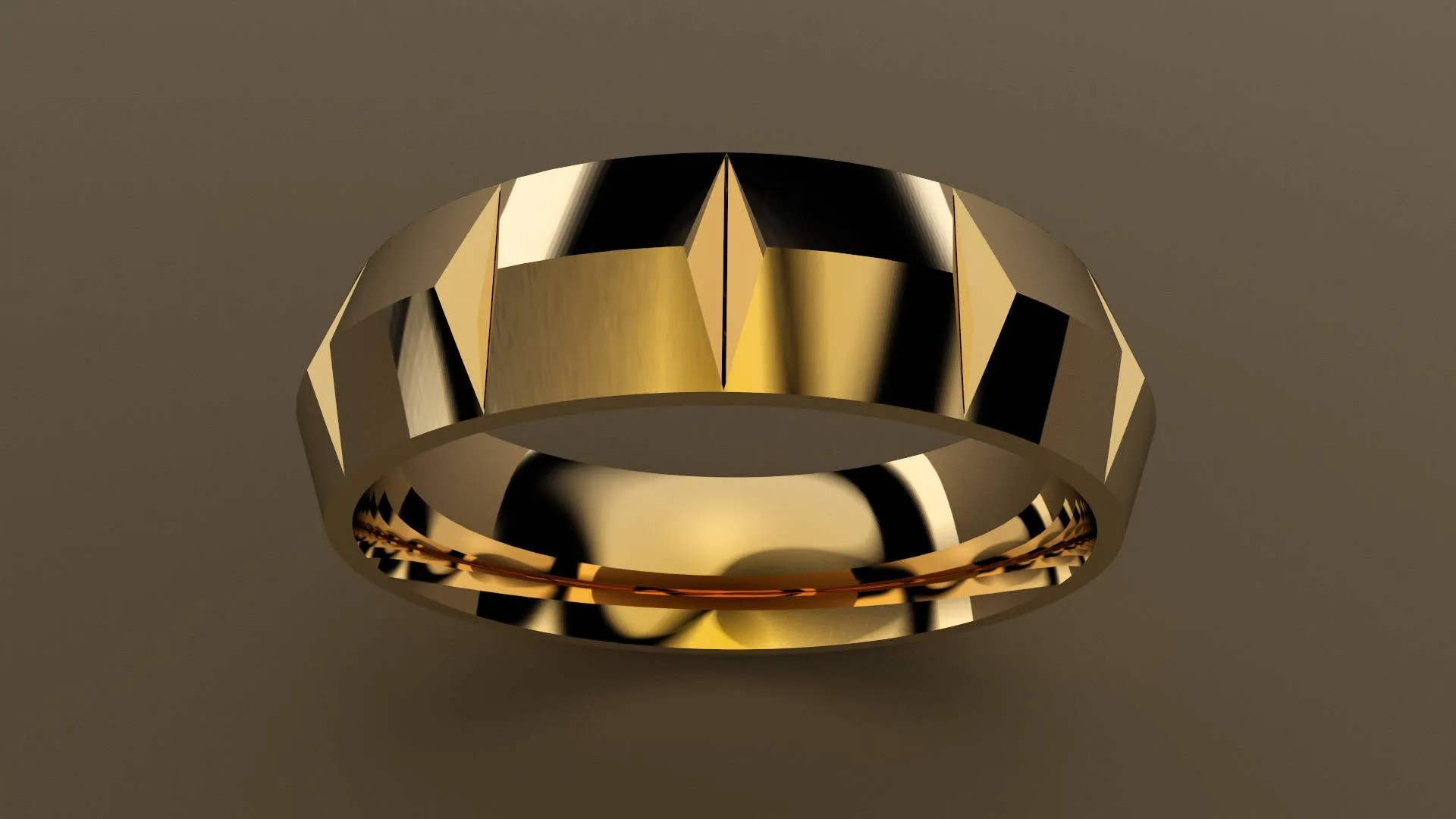 Polished Yellow Gold 6mm Knife Edge Segmented Wedding Band