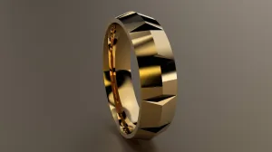 Polished Yellow Gold 6mm Knife Edge Segmented Wedding Band