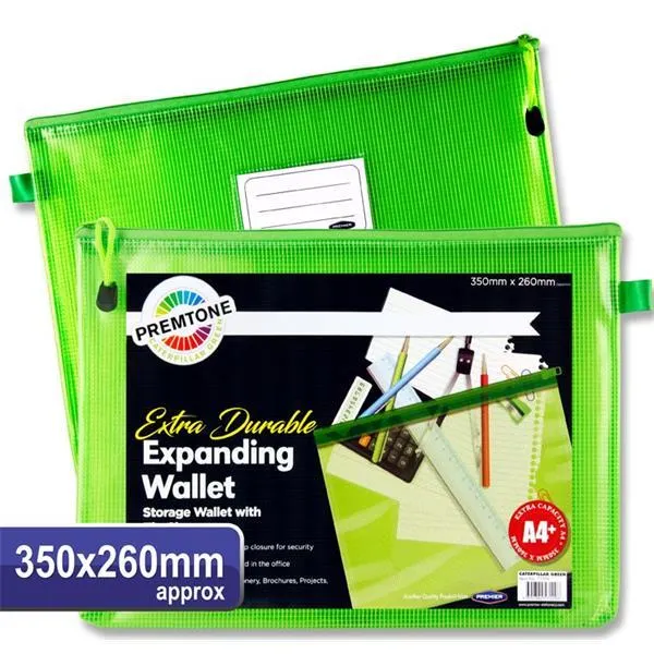 Premto - A4  Extra Durable Mesh Wallet - Caterpillar Green