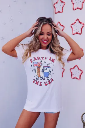 "Party In The USA" Graphic Tee - White