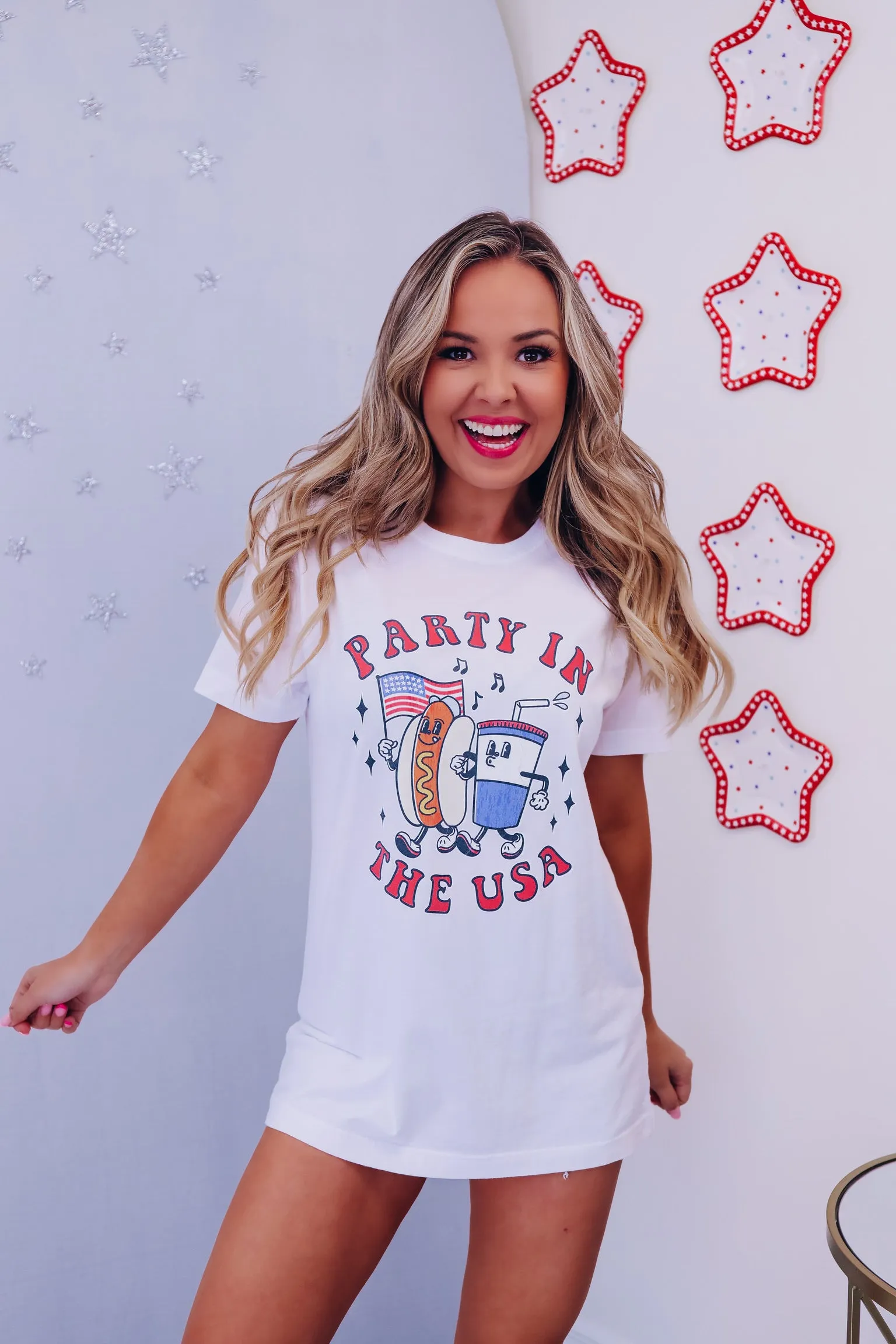 "Party In The USA" Graphic Tee - White