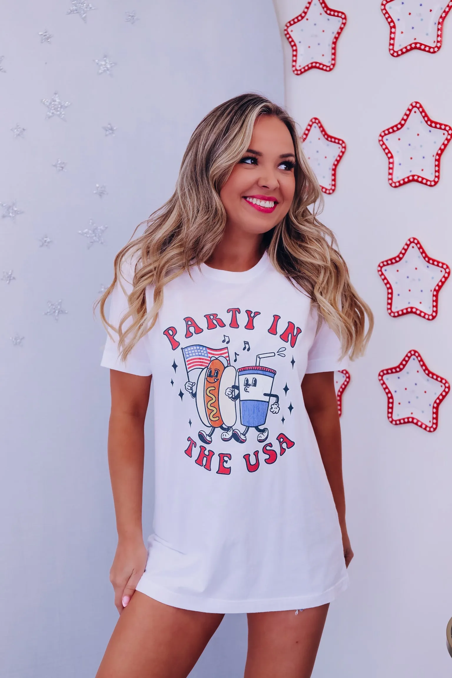 "Party In The USA" Graphic Tee - White