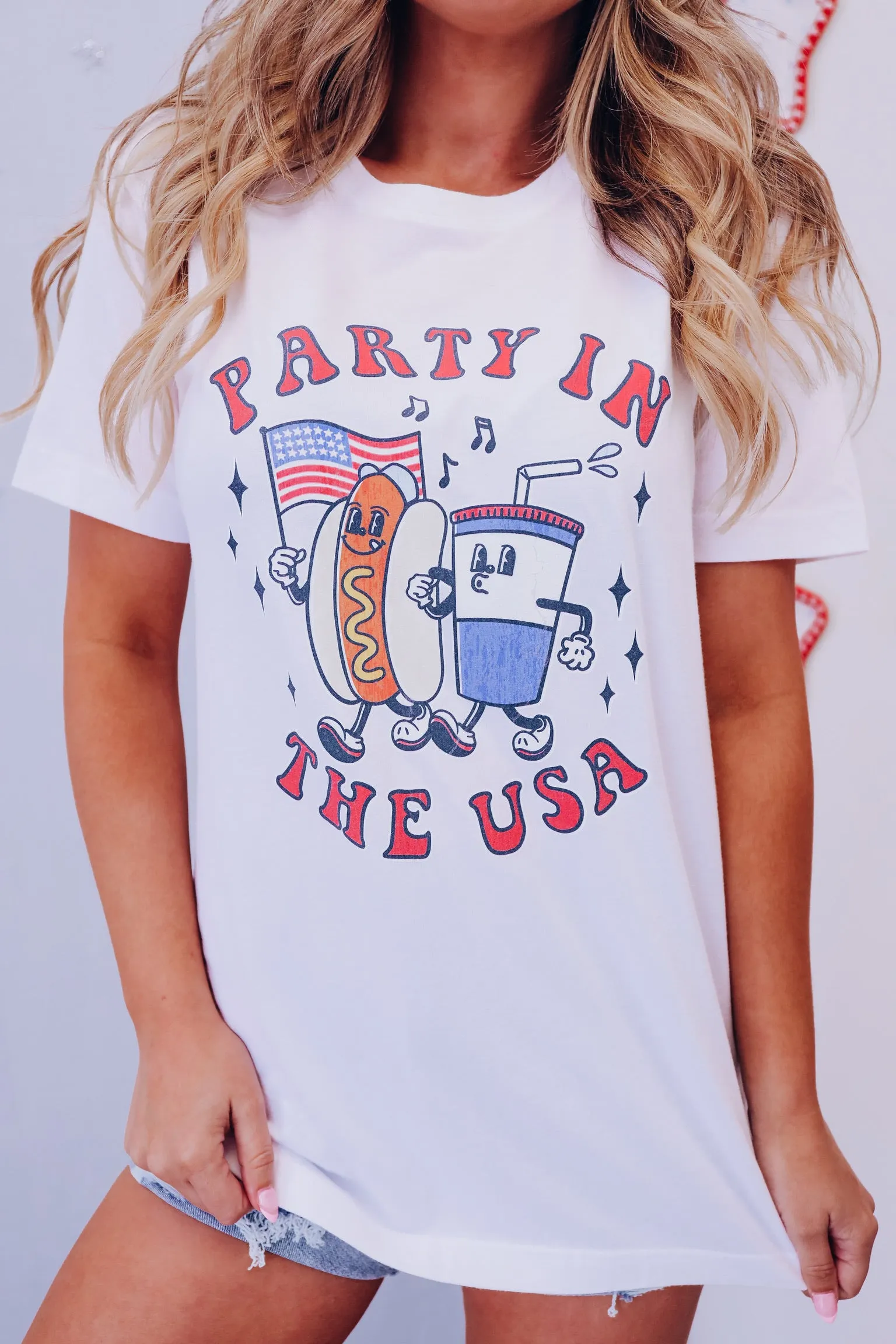 "Party In The USA" Graphic Tee - White