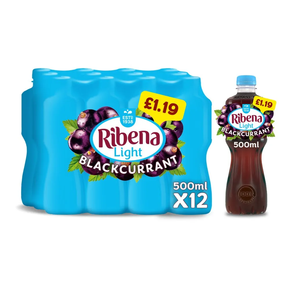 Ribena Light Blackcurrant PMP 500ml (Case of 12)