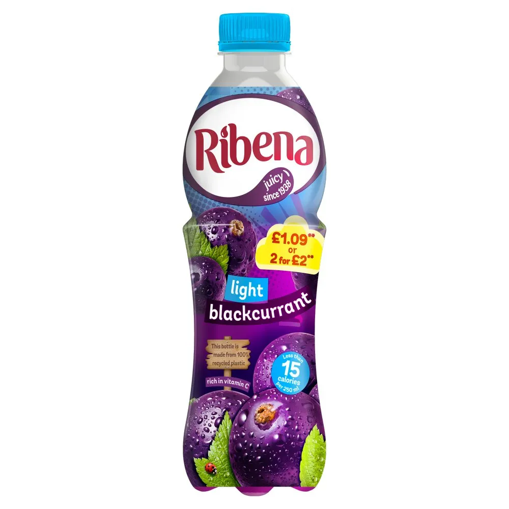 Ribena Light Blackcurrant PMP 500ml (Case of 12)