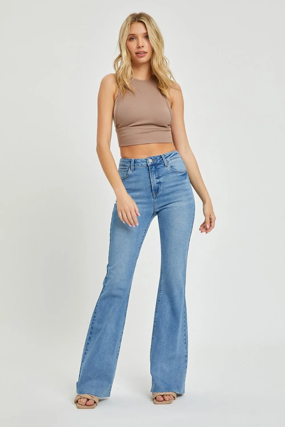 RISEN High Rise Raw Cut Hem Bootcut Jeans ONLINE EXCLUSIVE