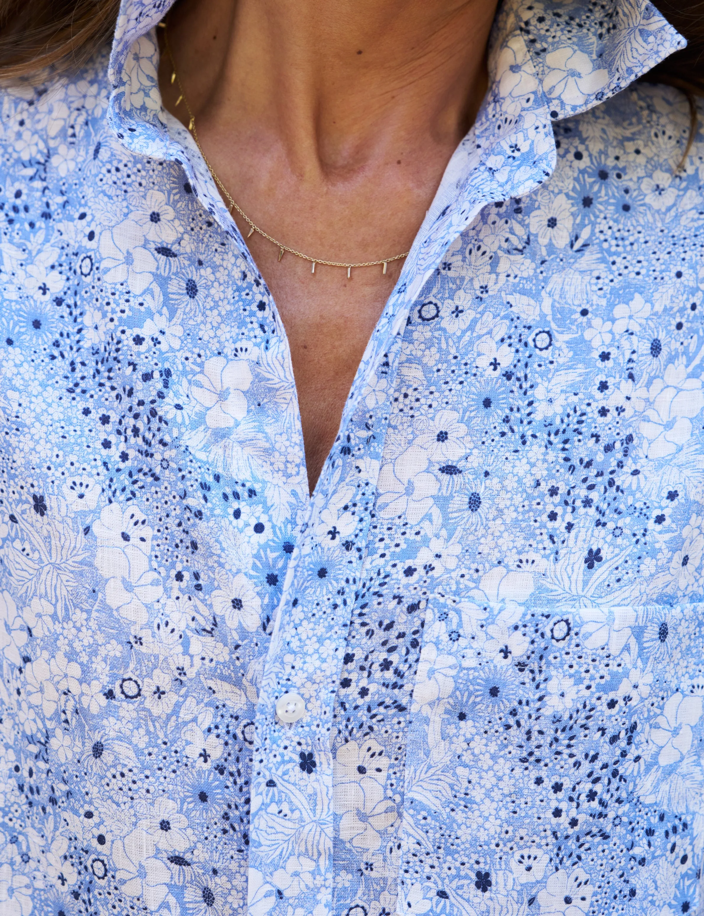 RORY Blue Floral, Italian Classic Linen