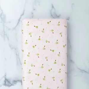 Roses on the Vine by Marti Mitchell - Pink Rose Bud - Light Pink